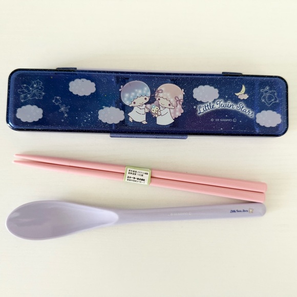 NWOT sanrio official little twin stars utensils set - chopsticks and spoon - Picture 1 of 2